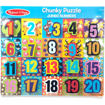 Melissa & Doug Jumbo Numbers Chunky Puzzle 20pc Kids/Childrens Toy 3+