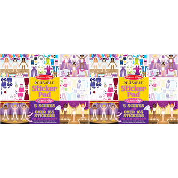 2PK Melissa & Doug Reusable Sticker Pad Dress-Up Kids/Childrens Toy 3y+