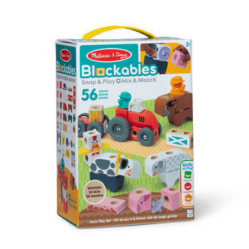 56pc Melissa & Doug Blockables Farm Wooden Blocks Kids Toy Set 2y+