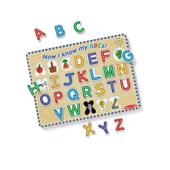26pc Melissa & Doug Alphabet Sound Puzzle Wooden Kids Toy Multi-Colour 2y+