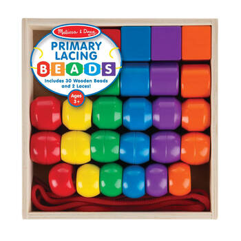 Melissa & Doug Primary Lacing Beads Wooden Childrens Toy Multi-Colour 3y+