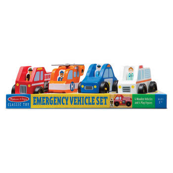 Melissa & Doug Emergency Vehicle Set Wooden Childrens Toy 5inch 3y+