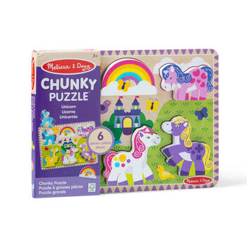 Melissa & Doug Unicorn Chunky Puzzle Extra Thick Wooden Kids Jigsaw 2y+
