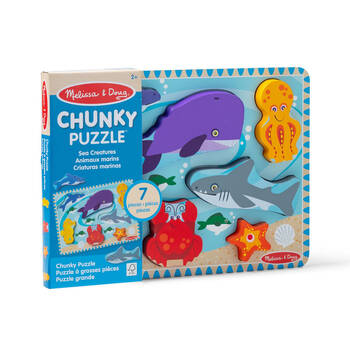 Melissa & Doug Sea Life Chunky Puzzle Extra Thick Wooden Kids Jigsaw 2y+