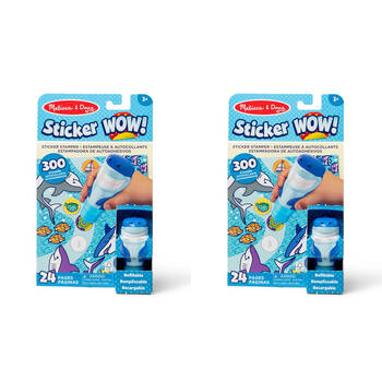 2PK Melissa & Doug Sticker WOW! Activity Pad Stamper Set - Shark Kids Toy 3y+