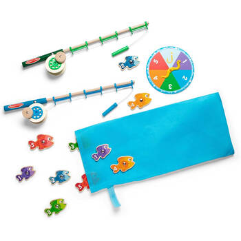Melissa & Doug Catch Count Magnetic Wooden Kids Toy Fishing Game 2y+