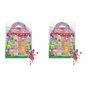 2PK Melissa & Doug Reusable Puffy Sticker Play Set Fairy Kids/Childrens Toy 4y+