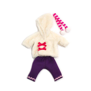 3pc Miniland Clothing White Run Winter Set Costume For 32cm Doll 3y+
