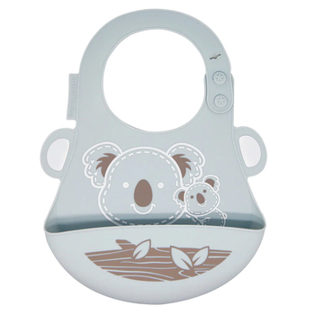 Marcus & Marcus Limited Edition Baby Bib Koala Soft Silicone 6m+ Grey