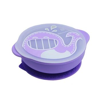 Marcus & Marcus Willo Whale Self Feeding Suction Bowl w/ Lid 12-18m Lilac