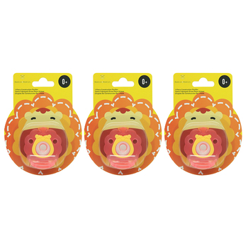3PK Marcus & Marcus Baby Marcus Lion 5.5cm Pacifier 0+ Red