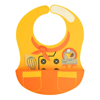 Marcus & Marcus Little Chef Wide Bib Baby/Toddler 6m+ Loal Orange
