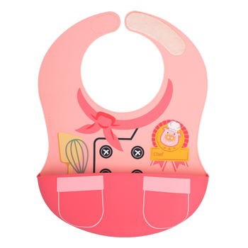 Marcus & Marcus Little Chef Wide Bib Baby/Toddler 6m+ Pokey Pink