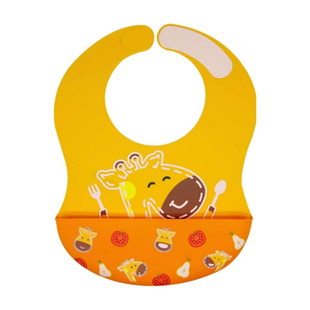 Marcus & Marcus Wide Silicone Bib Baby/Toddler 6m+ Yellow