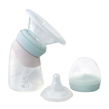 Marcus & Marcus Silicone Angled Feeding Bottle & Breast Pump Green 0+