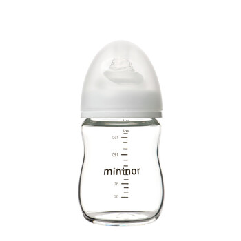 Mininor Baby 160ml Feeding Glass Bottle w/ Silicone Teat - Clear