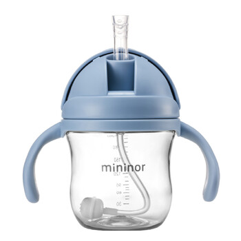Mininor Baby/Infant 220ml Tritan Straw Bottle - Nordic Sky Blue