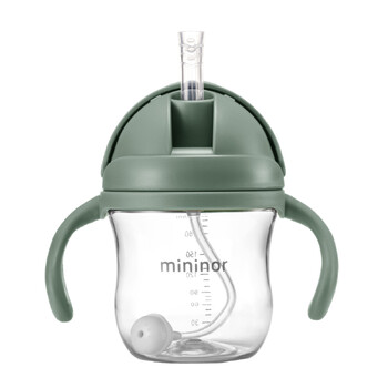 Mininor Baby/Infant 220ml Tritan Straw Bottle - Willow Green
