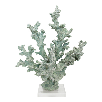 LVD Decorative Polyresin/Acrylic 34.5cm Coral Medina Sea - Green