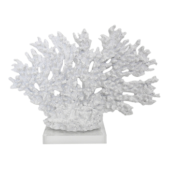 LVD Decorative Polyresin/Acrylic 26cm Branches Coral Home Decor - White