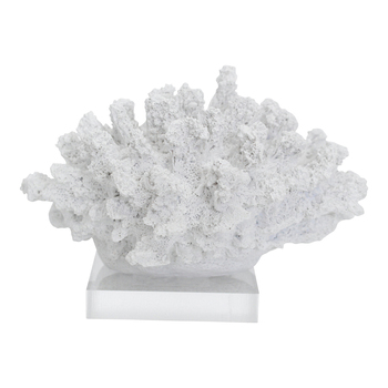 LVD Decorative Polyresin/Acrylic 17cm Tidal Coral Home Decor - White
