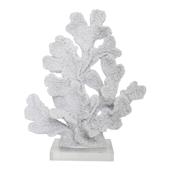 LVD Decorative Polyresin/Acrylic 21cm Reef Coral Home Decor - White