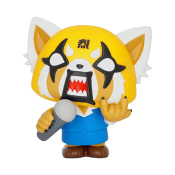 Aggretsuko Raging w/ Karaoke Microphone Figural PVC Coin Bank 8in
