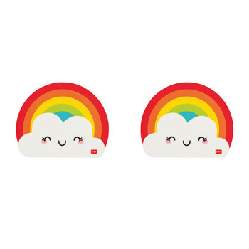 2PK Legami PVC Mousepad Anti-Slip Mouse Mat Pad - Rainbow