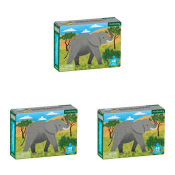 3x 48pc Mudpuppy Kids Mini Jigsaw Puzzle 20x14.5cm Animal African Elephant 4+