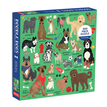 500pc Mudpuppy Kids Jigsaw Puzzle 51x51cm Doodle Dogs 8+