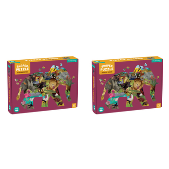 2x 300pc Mudpuppy Shaped Jigsaw Puzzle 58x39cm African Safari Kids Game 7y+