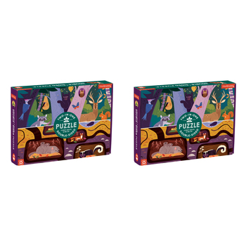 2x 100pc Mudpuppy Double-Sided Jigsaw Puzzle Forest 32x23cm 6+