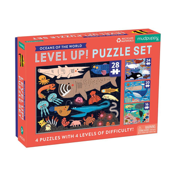Mudpuppy Level Up Kids 4 Jigsaw Puzzle Set Oceans 3+