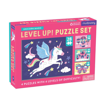 Mudpuppy Level Up Kids 4 Jigsaw Puzzle Set Unicorn 3+