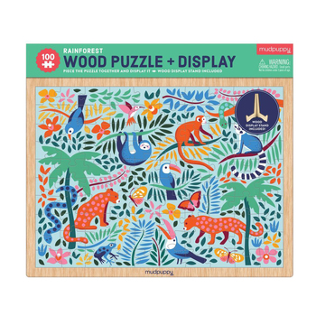 100pc Mudpuppy Jigsaw Wood Puzzle & Display 30x23cm Rainforest Game 3y+