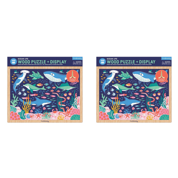 2x 100pc Mudpuppy Jigsaw Wood Puzzle & Display Ocean Life Game 3+
