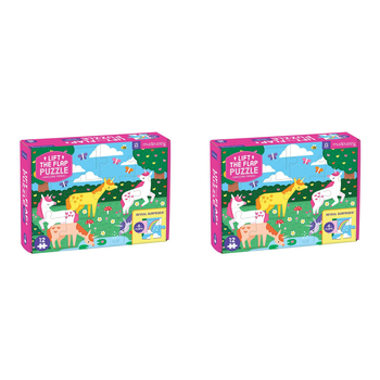 2x 12pc Mudpuppy Lift The Flap Kids Jigsaw Puzzle 45.75x35cm Unicorn 2+