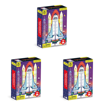 3x 48pc Mudpuppy Kids Mini Jigsaw Puzzle 20x14cm Space Shuttle 4+