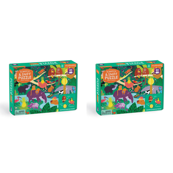 2x 60pc Mudpuppy Scratch & Sniff Jigsaw Puzzle 38x28cm Fruity Jungle 4y+