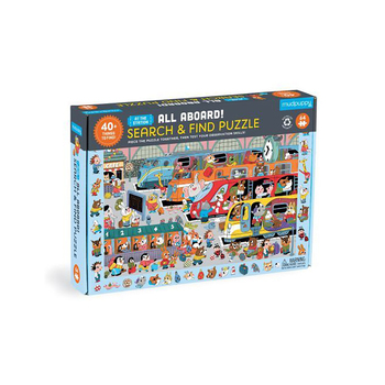 64pc Mudpuppy Search & Find Kids Jigsaw Puzzle 59x39cm All Aboard 4+