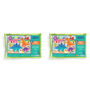 2x 12pc Mudpuppy Jigsaw Puzzle 36x28cm Mighty Dinosaurs Game 2y+