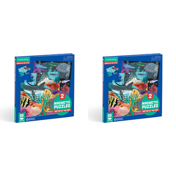 2x 20pc Mudpuppy Magnetic Jigsaw Puzzle 17x17cm Depths of Seas Kids Game 3y+
