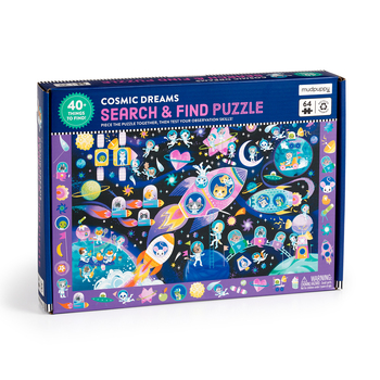 64pc Mudpuppy Search & Find Kids Jigsaw Puzzle 58x38cm Cosmic Dreams 4y+