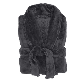 Bambury Unisex M/L Microplush Robe Charcoal