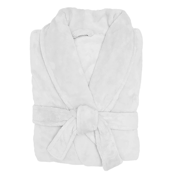 Bambury Unisex M/L Microplush Robe White