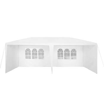 Hacienda 6x3m Marquee Party Tent w/ 6 Walls - White