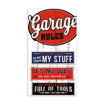 Men's Republic Man Cave Retro Vintage Style Sign Garage Rules 60 x 35cm