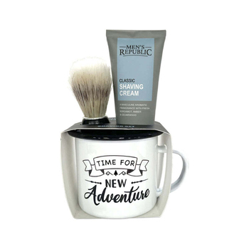 Men's Republic Mug with Shaving Cream and Beard Brush