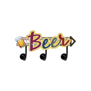 Men's Republic Retro Vintage Style Sign with Hook Beer 40x19cm