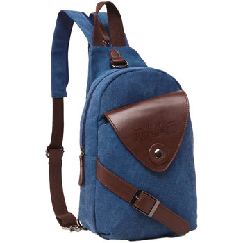 Men's Republic Canvas Single Strap Sling Bag Backpack - Blue